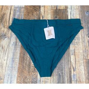 Savage X Fenty Women's 1X Green Cotton Essentials High Leg Bikini Panty